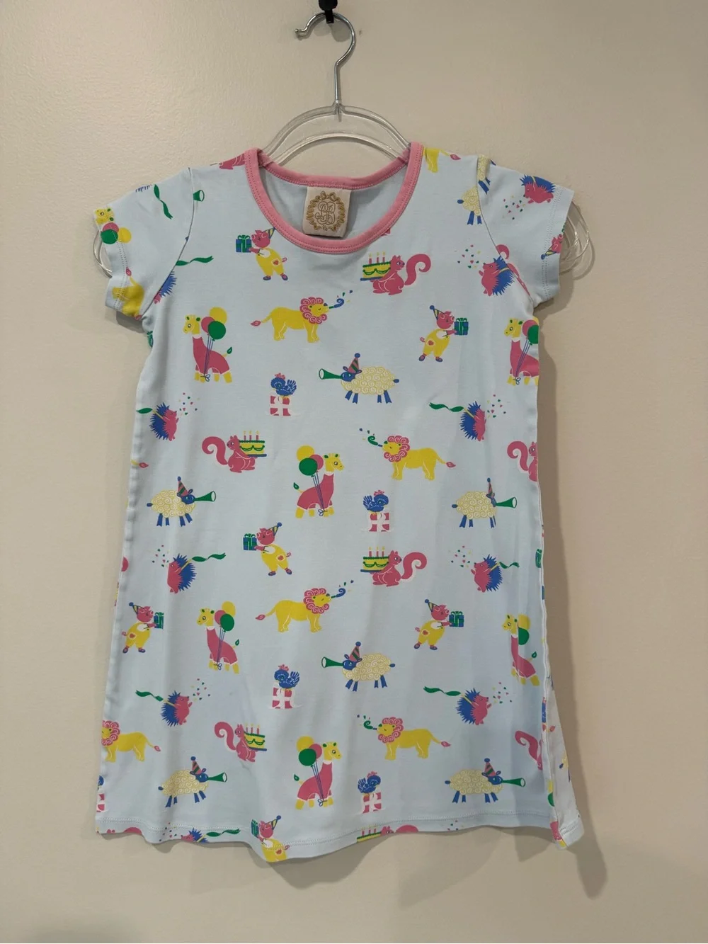 Beaufort Bonnet Company Birthday party animal Short Sleeve Polly Play Dress